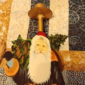 Vintage Santa Candle Holder
